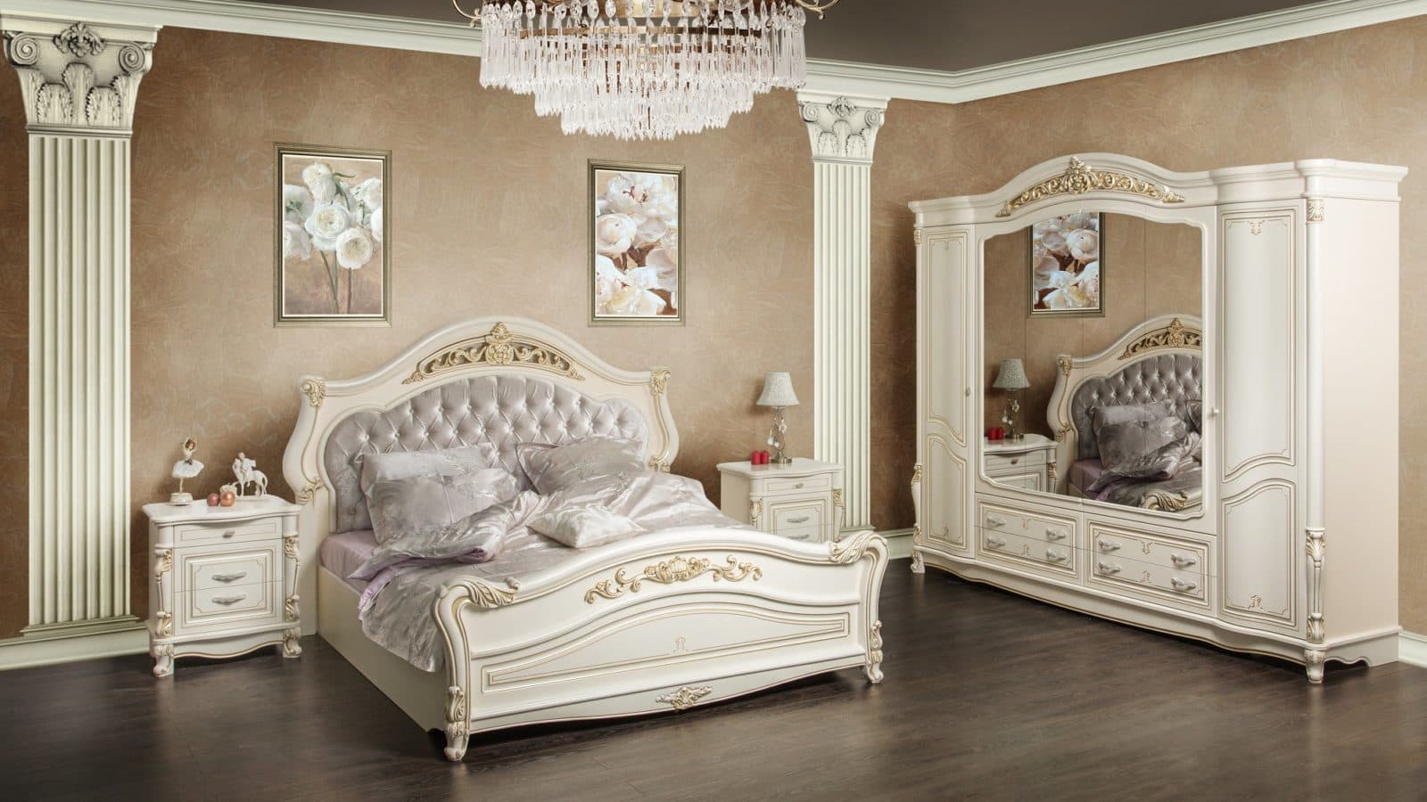Bedroom furniture Kasandra beige | Furniture factory "SKFM" | Furniture from a manufacturer in Moscow