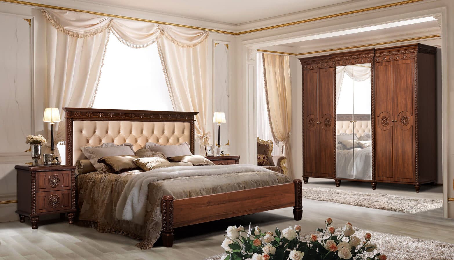 Bedroom "Castile" walnut from the furniture factory "SKFM"