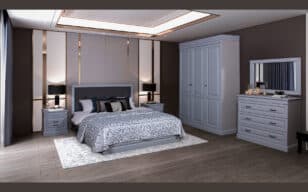 Bedroom furniture "Anastasia" gray three-door | Furniture factory SKFM